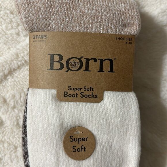 BORN Earth Tones Ivory Brown White US W 4-10 Super Soft Quarter Socks 3 pack - Picture 5 of 8